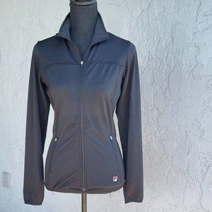 FILA black zip up jacket with side zipped pockets. Size XS